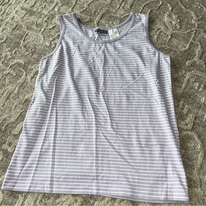 Erika & Co Women's Lavender Purple and White Striped Tank Top Medium
